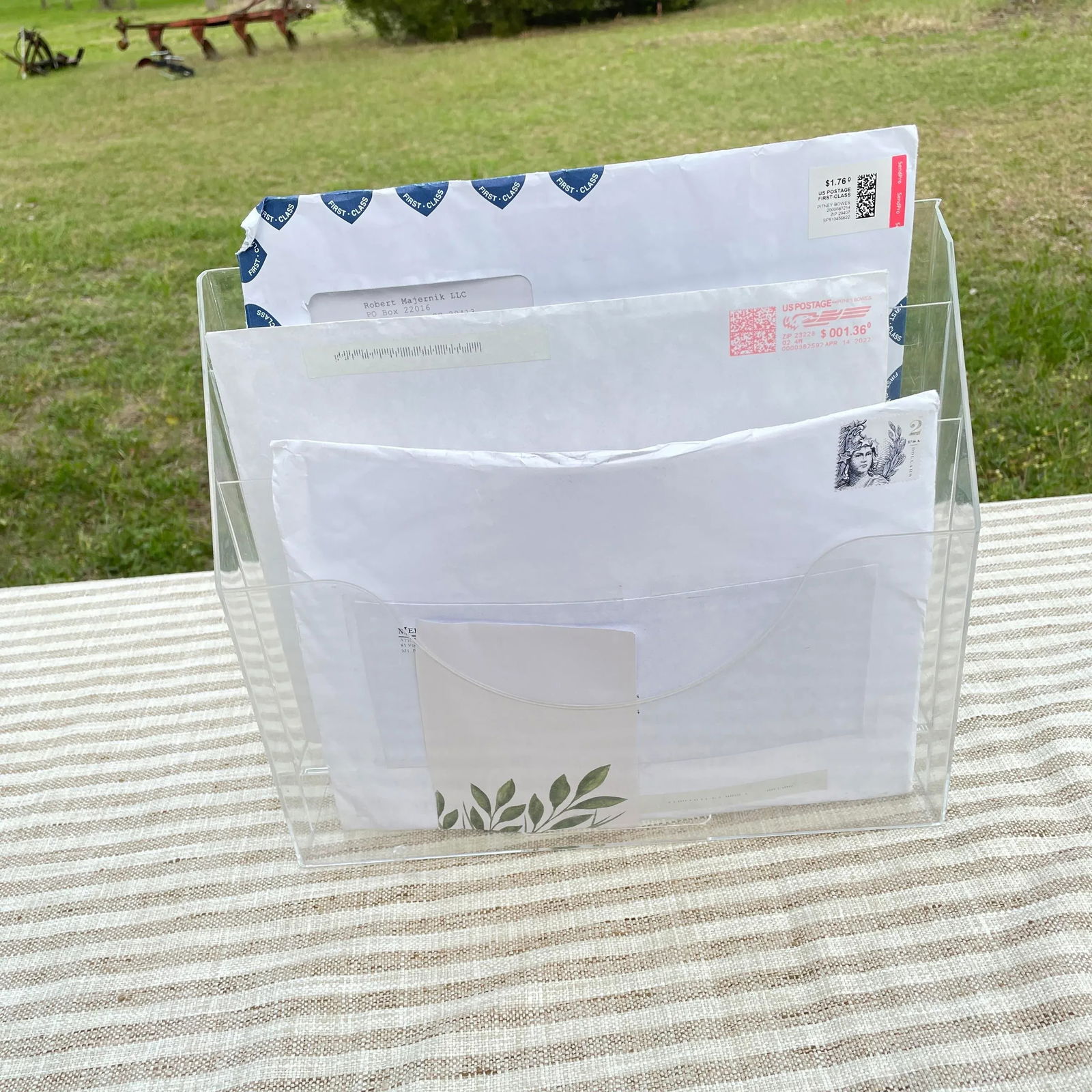 1980s Freestanding or Wall Mounted Lucite Mail or File Holder - 6