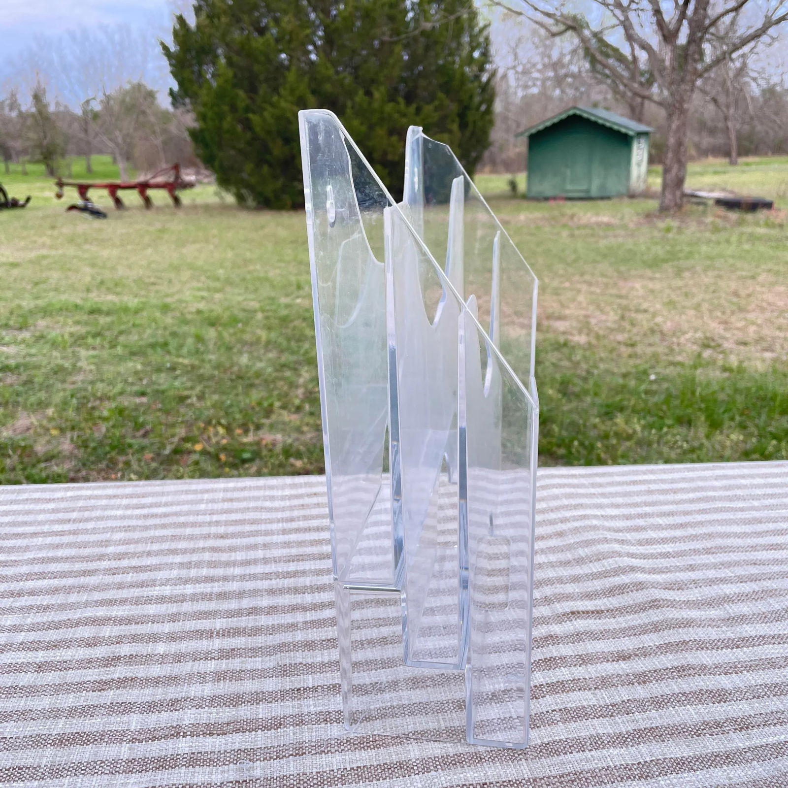 1980s Freestanding or Wall Mounted Lucite Mail or File Holder - 7