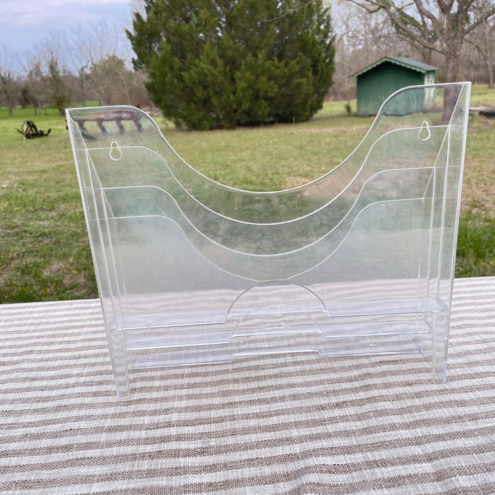 1980s Freestanding or Wall Mounted Lucite Mail or File Holder - 8