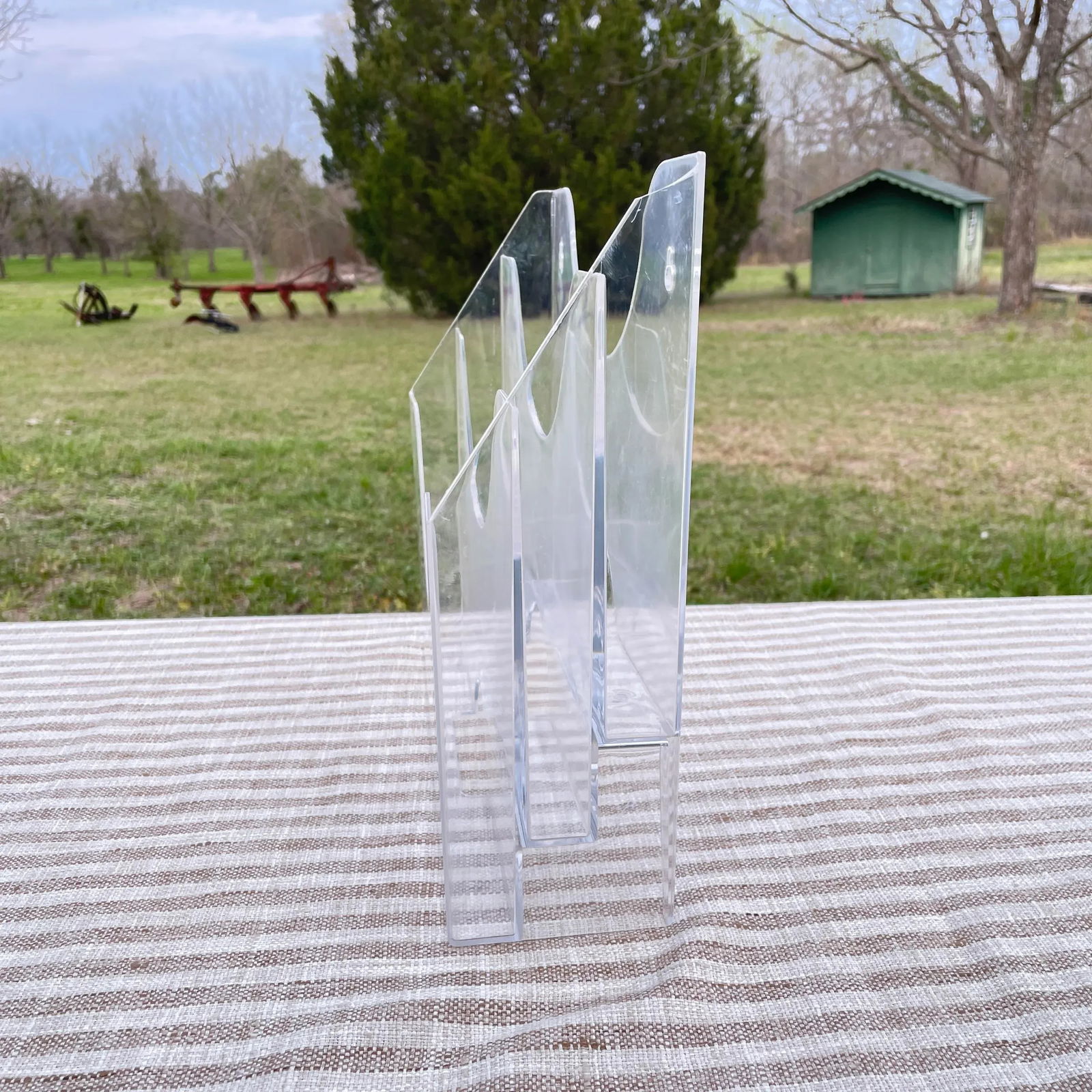 1980s Freestanding or Wall Mounted Lucite Mail or File Holder - 9