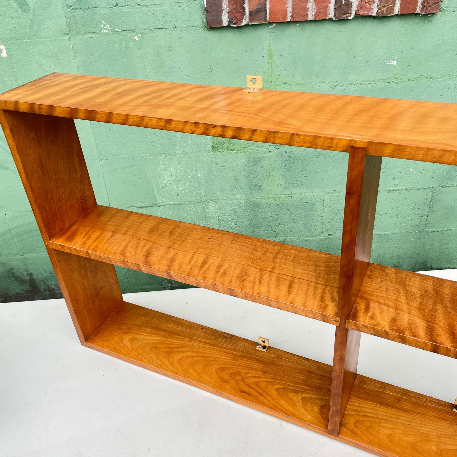Mid Century Curly Maple Wall Shelf - 6