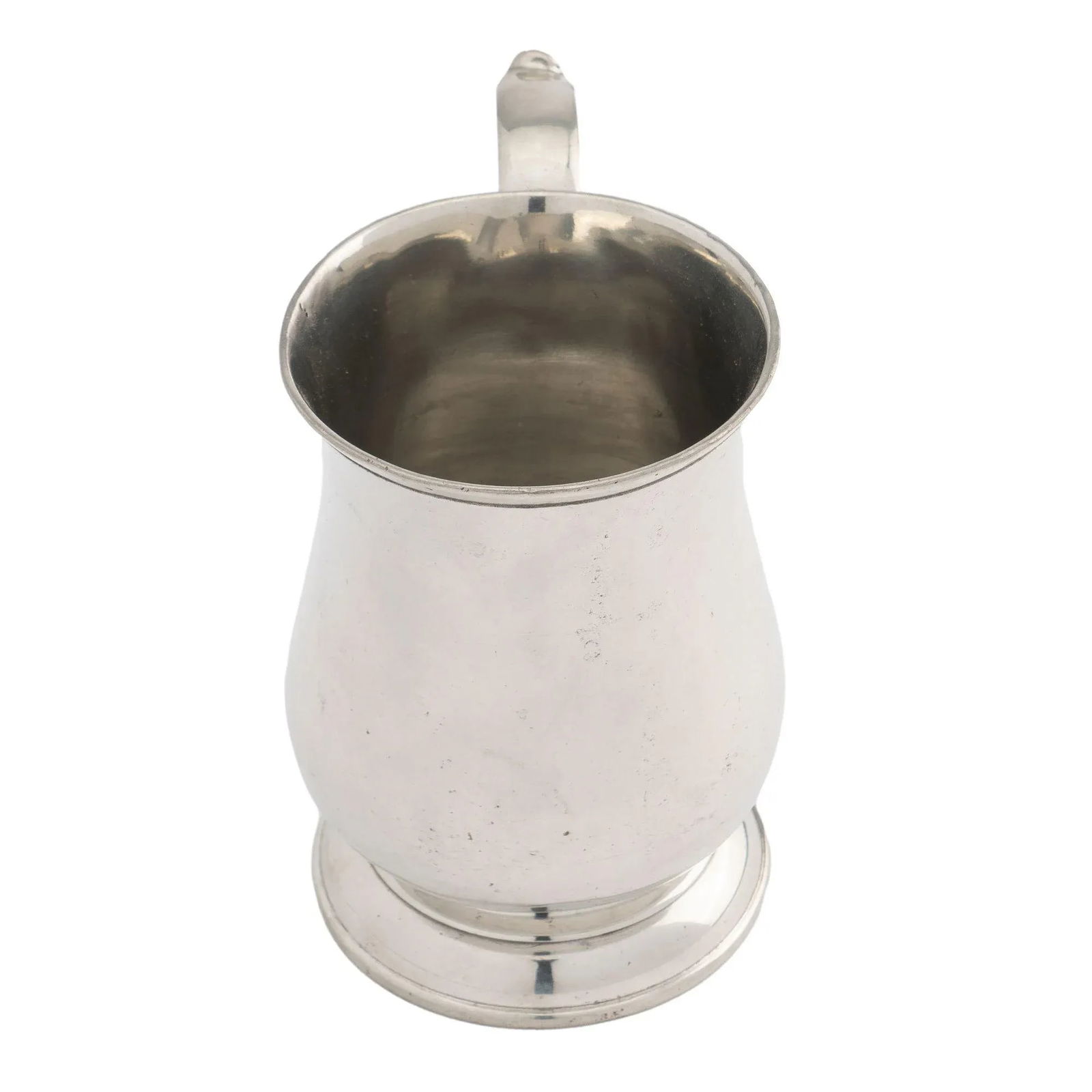 Watts & Harton Tulip Shaped Polished Pewter Mug With Applied Scroll Handle, 1830 - 8