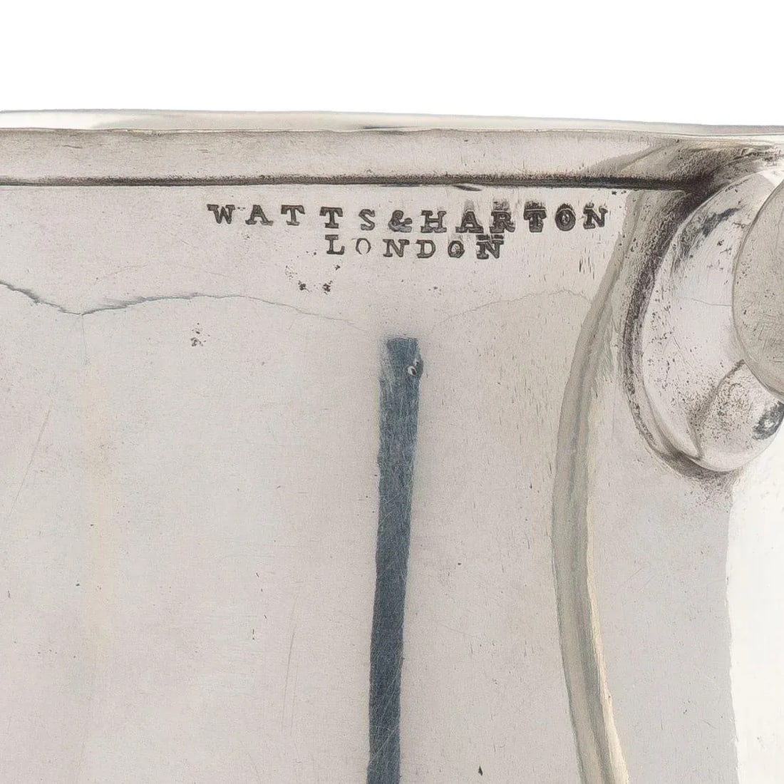 Watts & Harton Tulip Shaped Polished Pewter Mug With Applied Scroll Handle, 1830 - 9