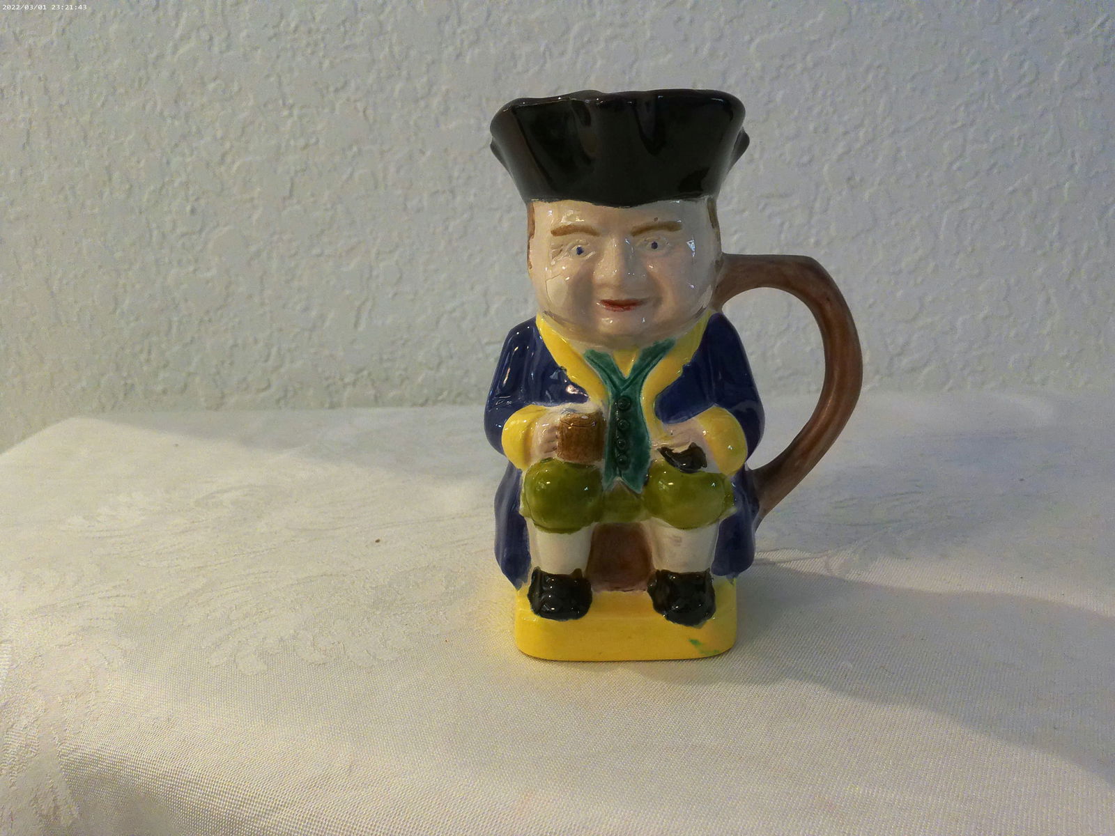 Mid-Century Americana Ceramic Toby Pitcher - 6