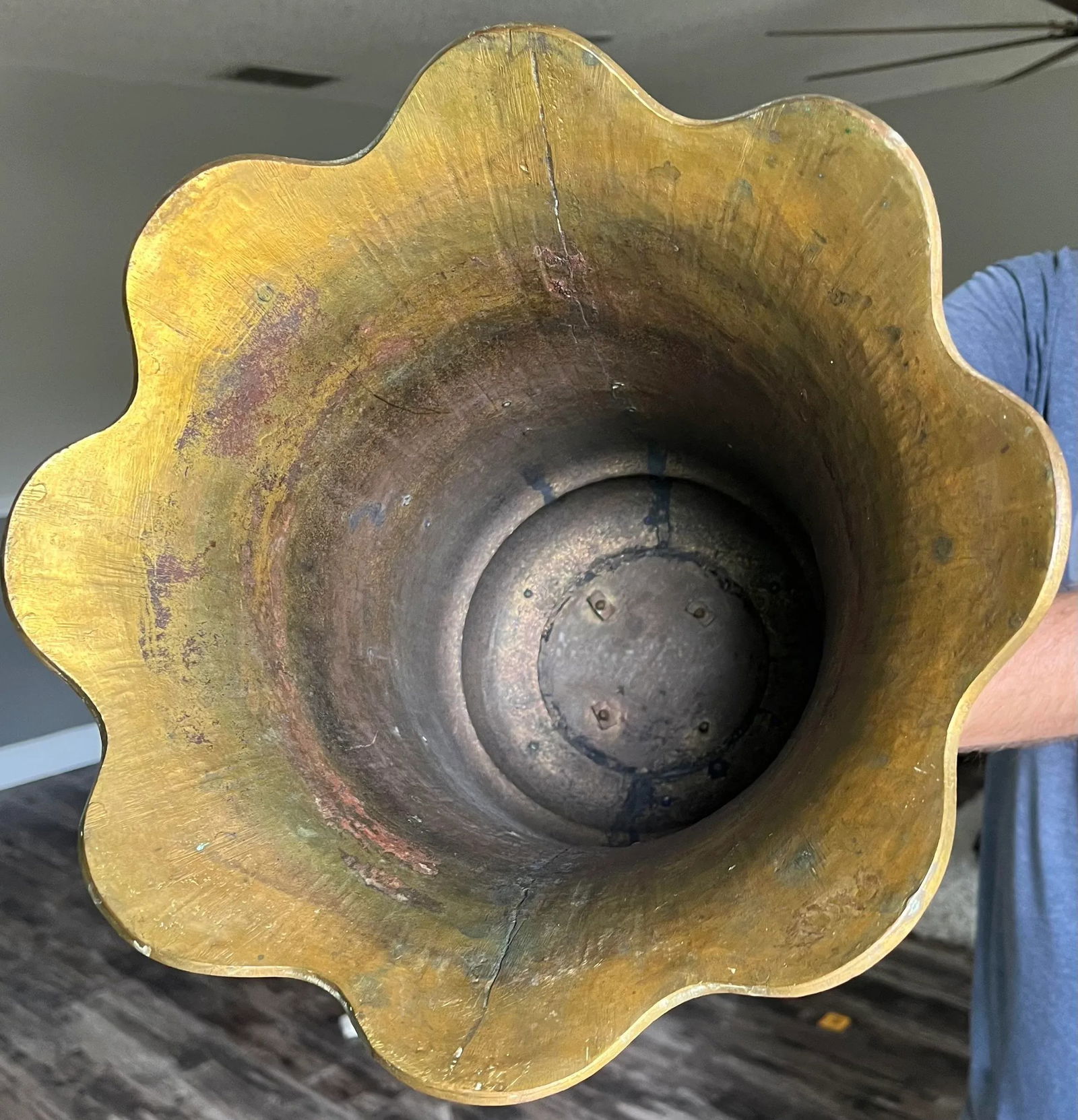 C 1900 Large Chinese Cloisonné Enamel Bell With Stand - 8