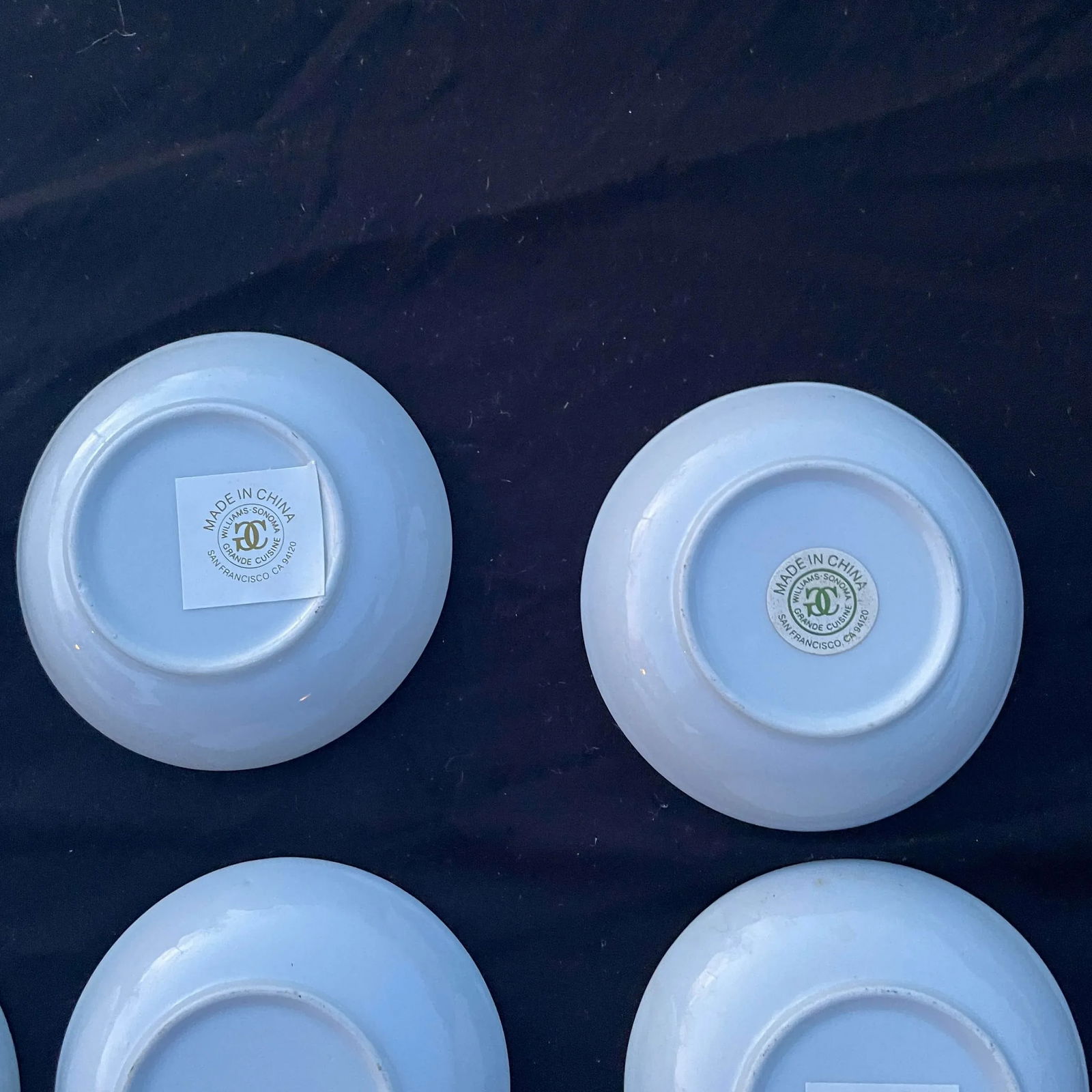 Contemporary Williams and Sonoma Blue and White Finger Bowls- Set of 8 - 2