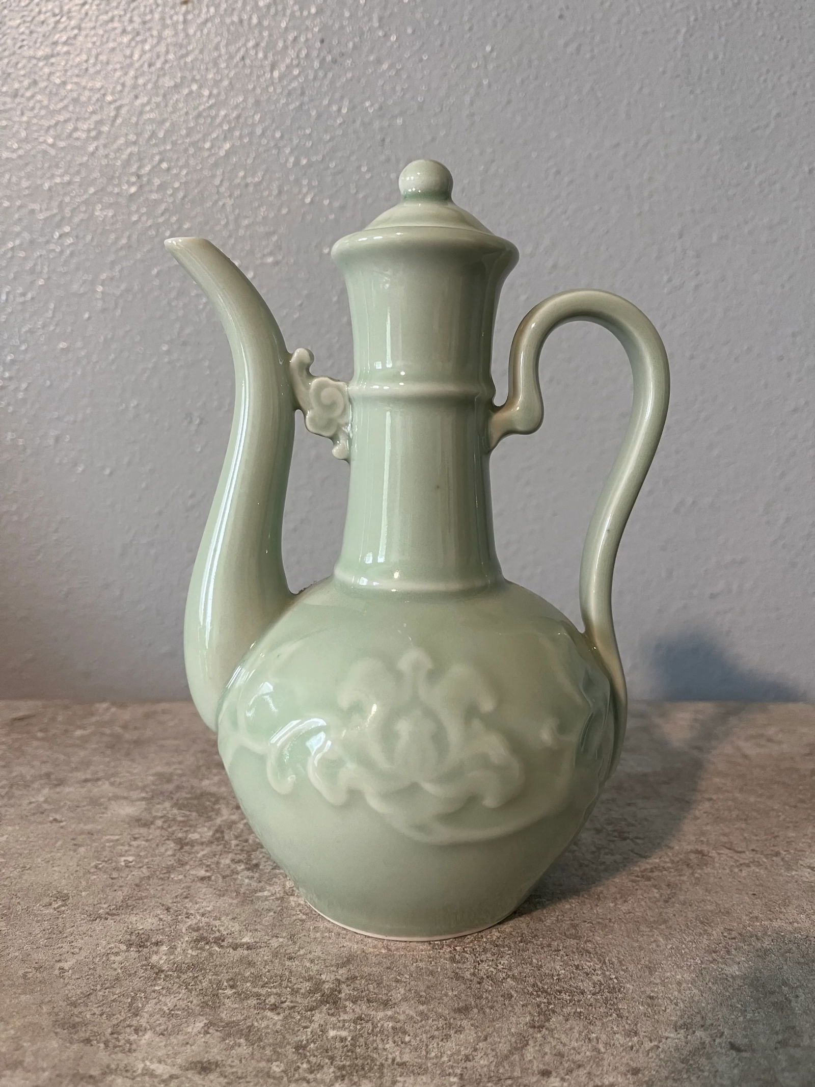 Late 20th Century Celadon Lotus Design Tea Set- 7 Pieces - 2