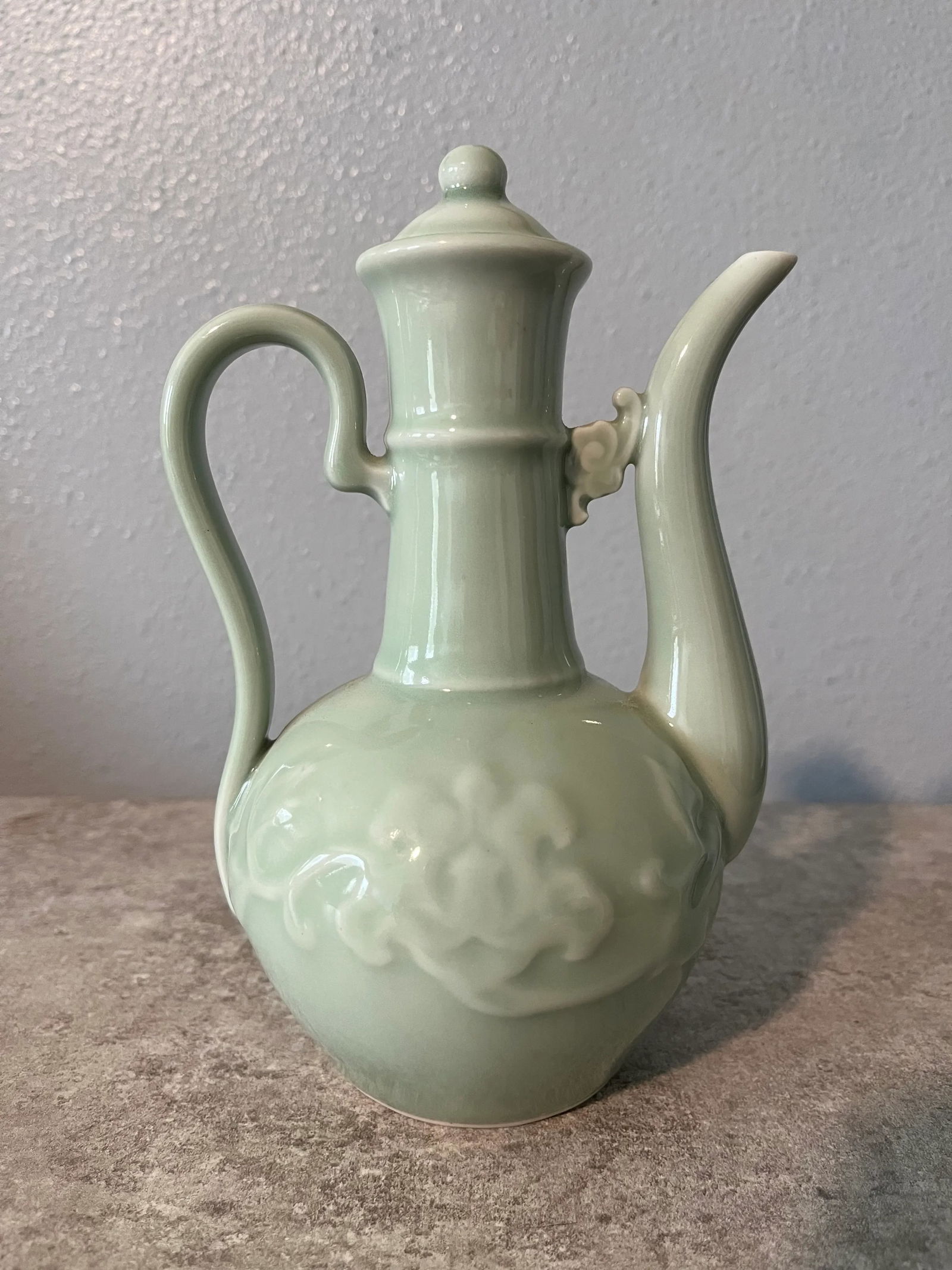 Late 20th Century Celadon Lotus Design Tea Set- 7 Pieces - 4