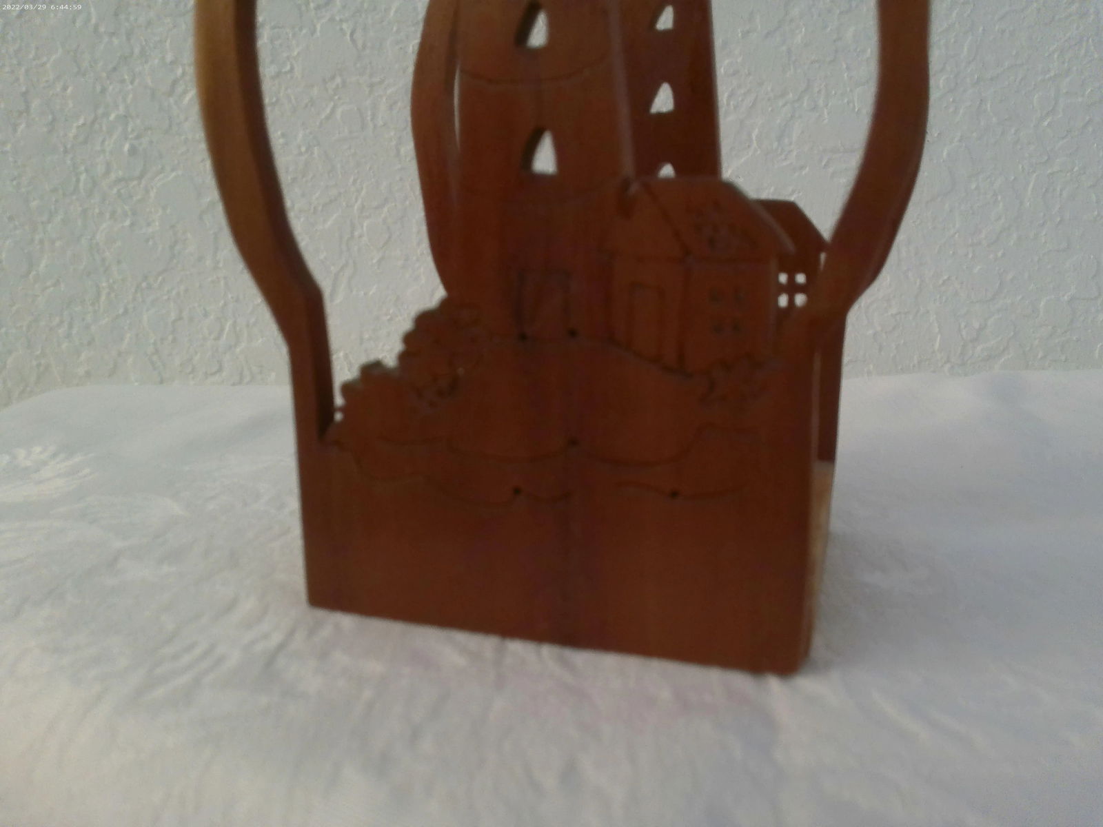 Hand-Made Wood Lighthouse Napkin Holder - 3