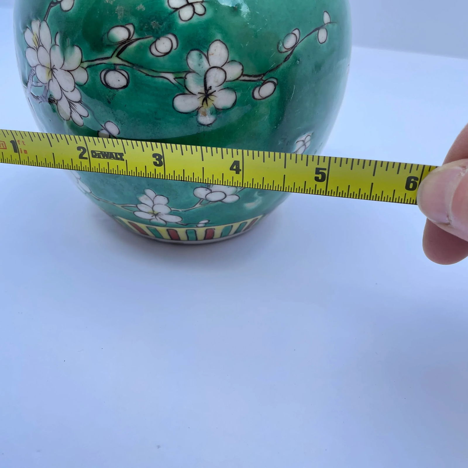 Antique 19th Century Chinese Famille Verte Prunus Blossom Ginger Jar - 6