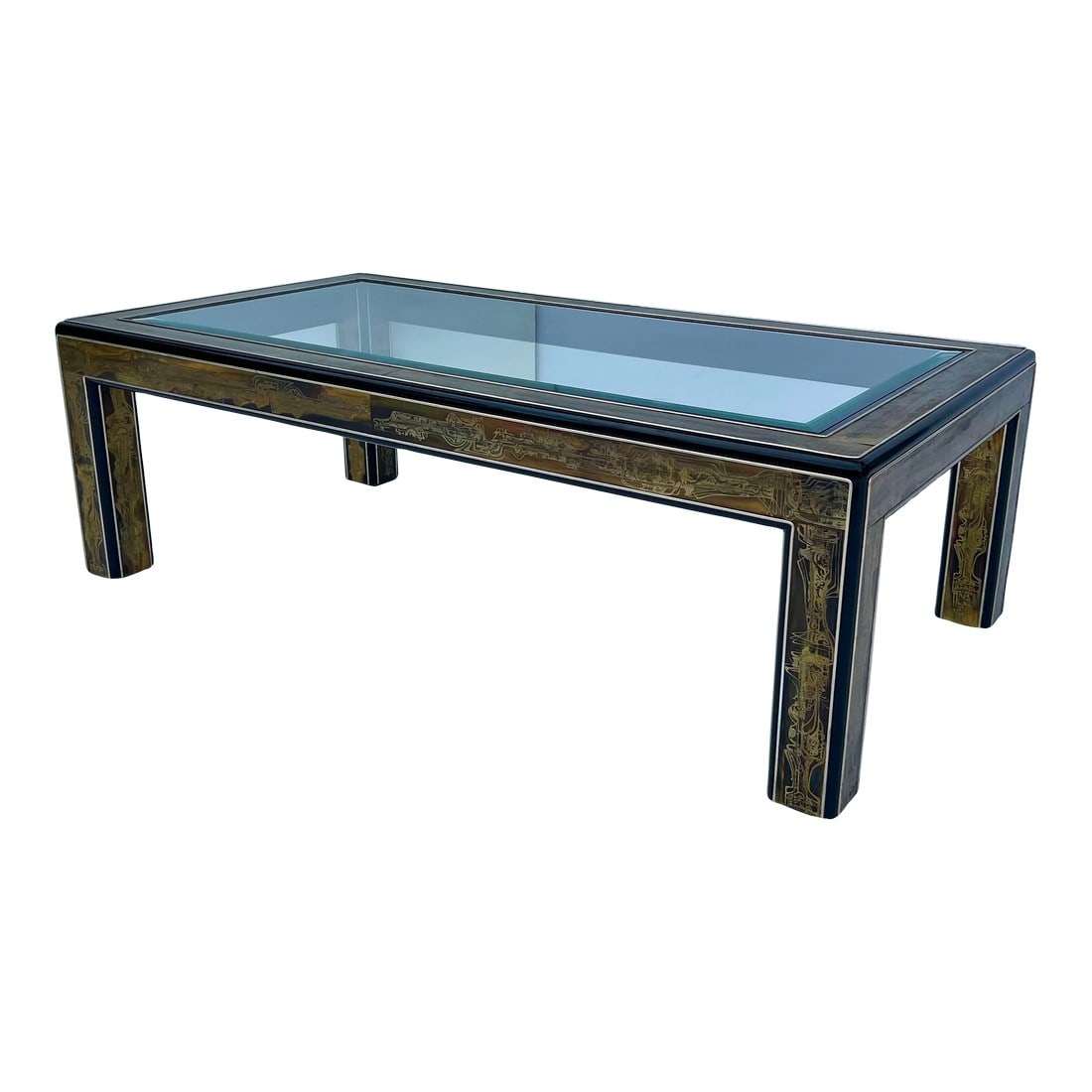 1970s Bernhard Rohne for Mastercraft Acid Etched Brass Coffee Table (1 of 8)