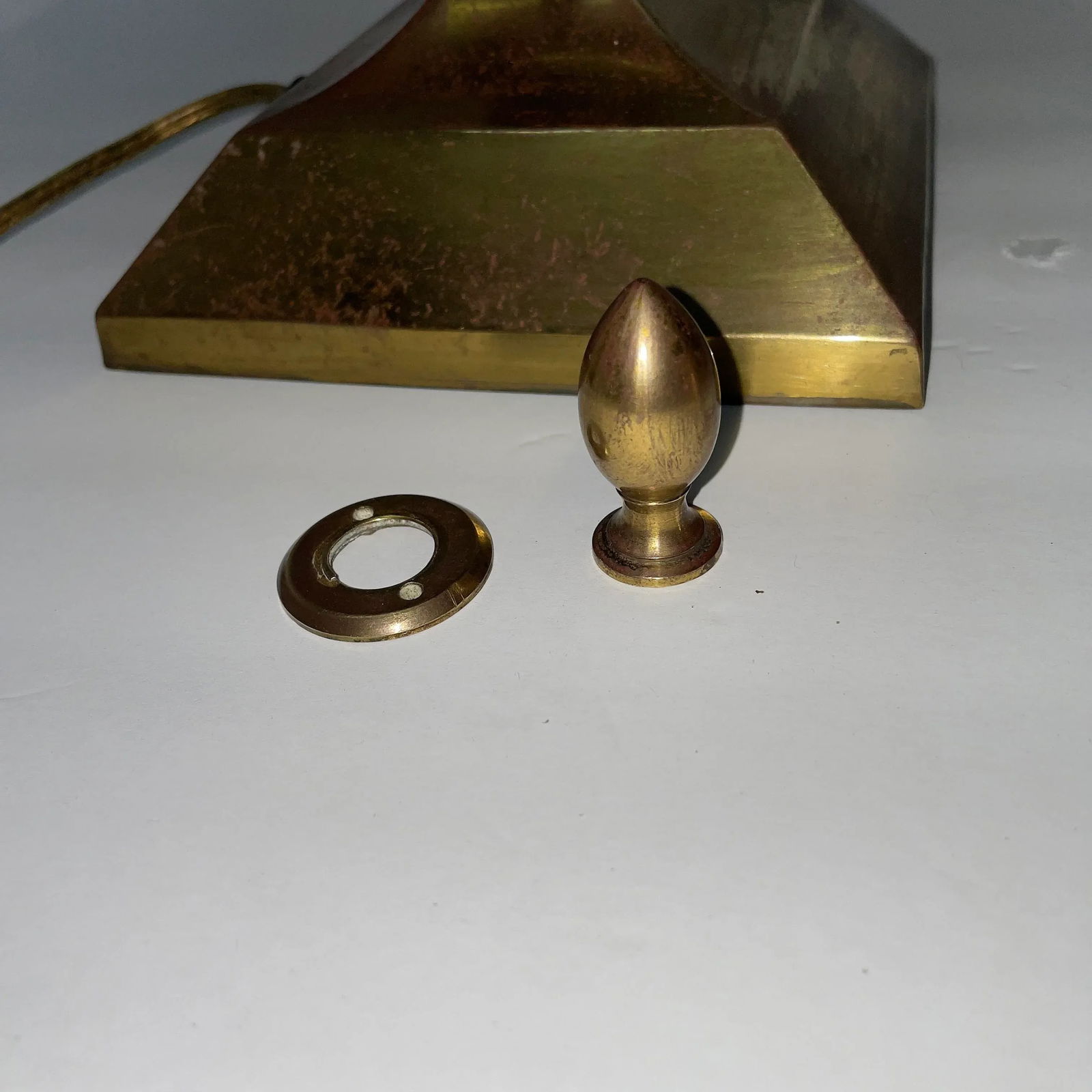 Circa 1920s Antique Brass Lamp With Reticulated Brass Lampshade - 10