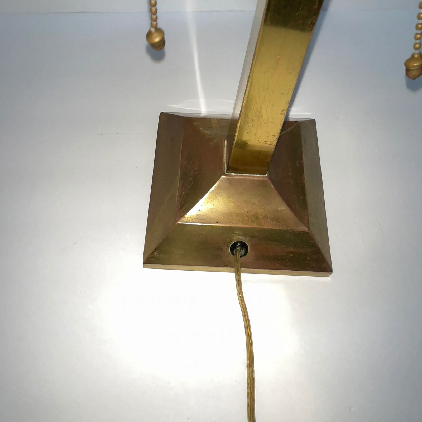 Circa 1920s Antique Brass Lamp With Reticulated Brass Lampshade - 4