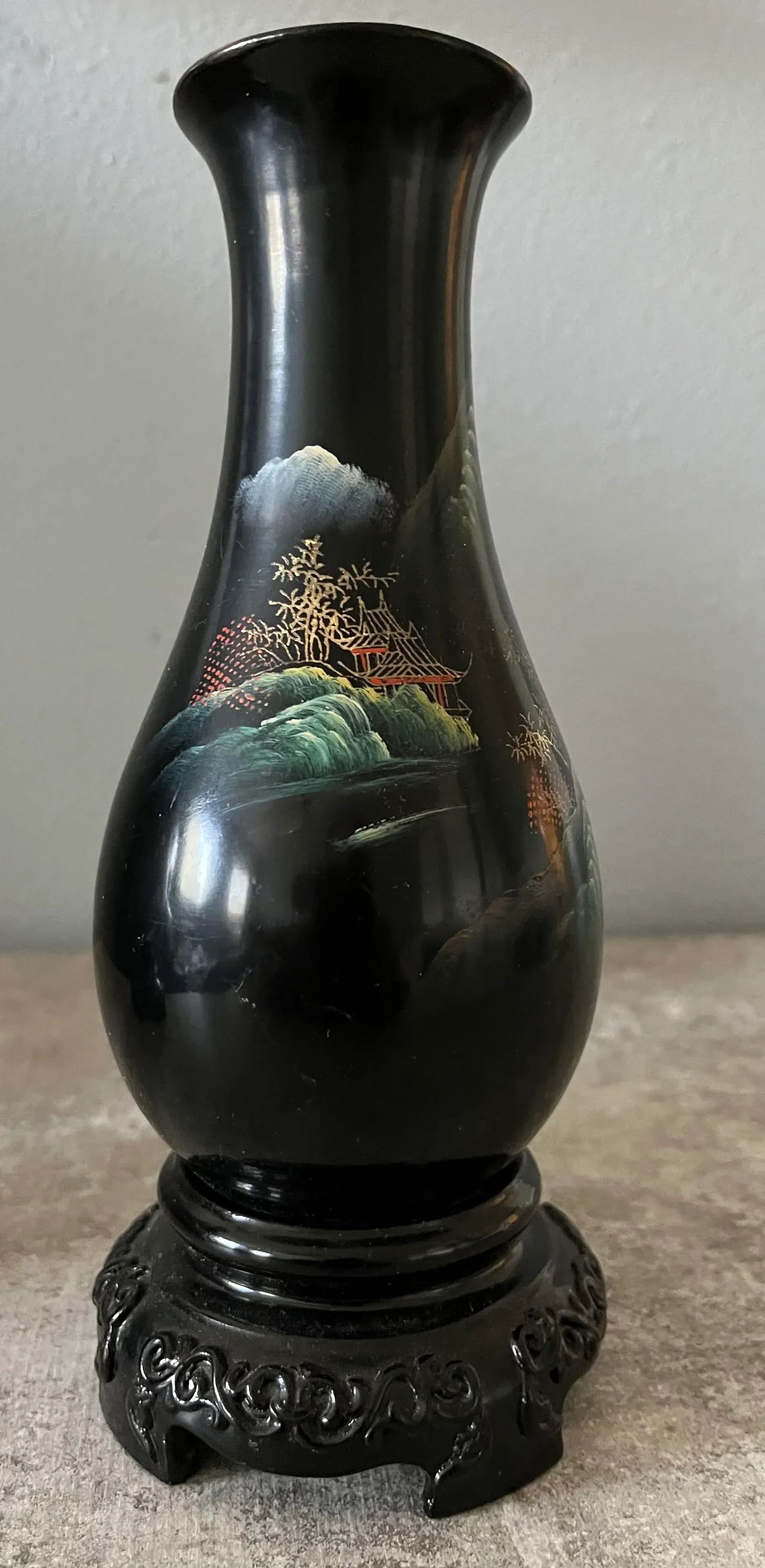 1980s Chinese Hand-Painted Foochow Vases- a Pair - 5