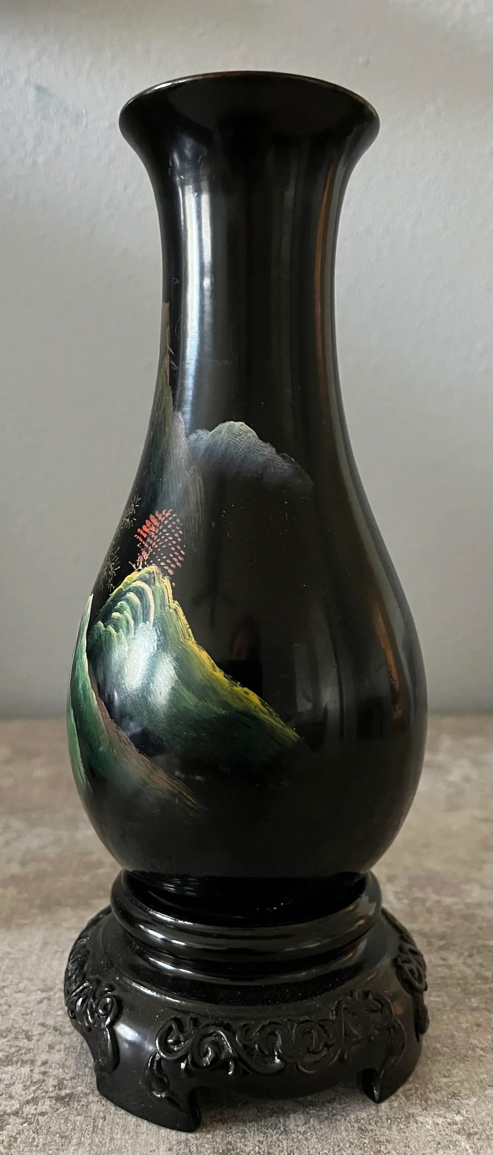 1980s Chinese Hand-Painted Foochow Vases- a Pair - 7