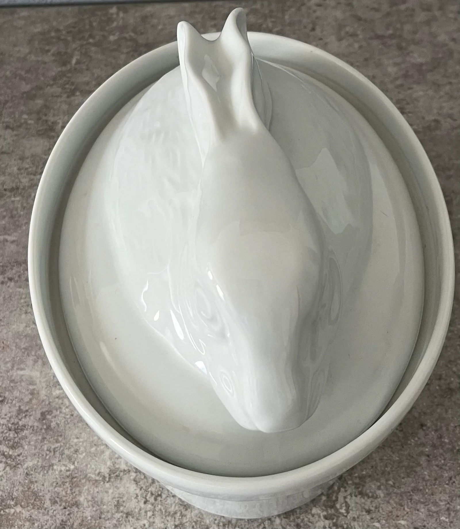 Aplico France Porcelain Bunny Casserole or Baking Dish With Lid- Marked - 3