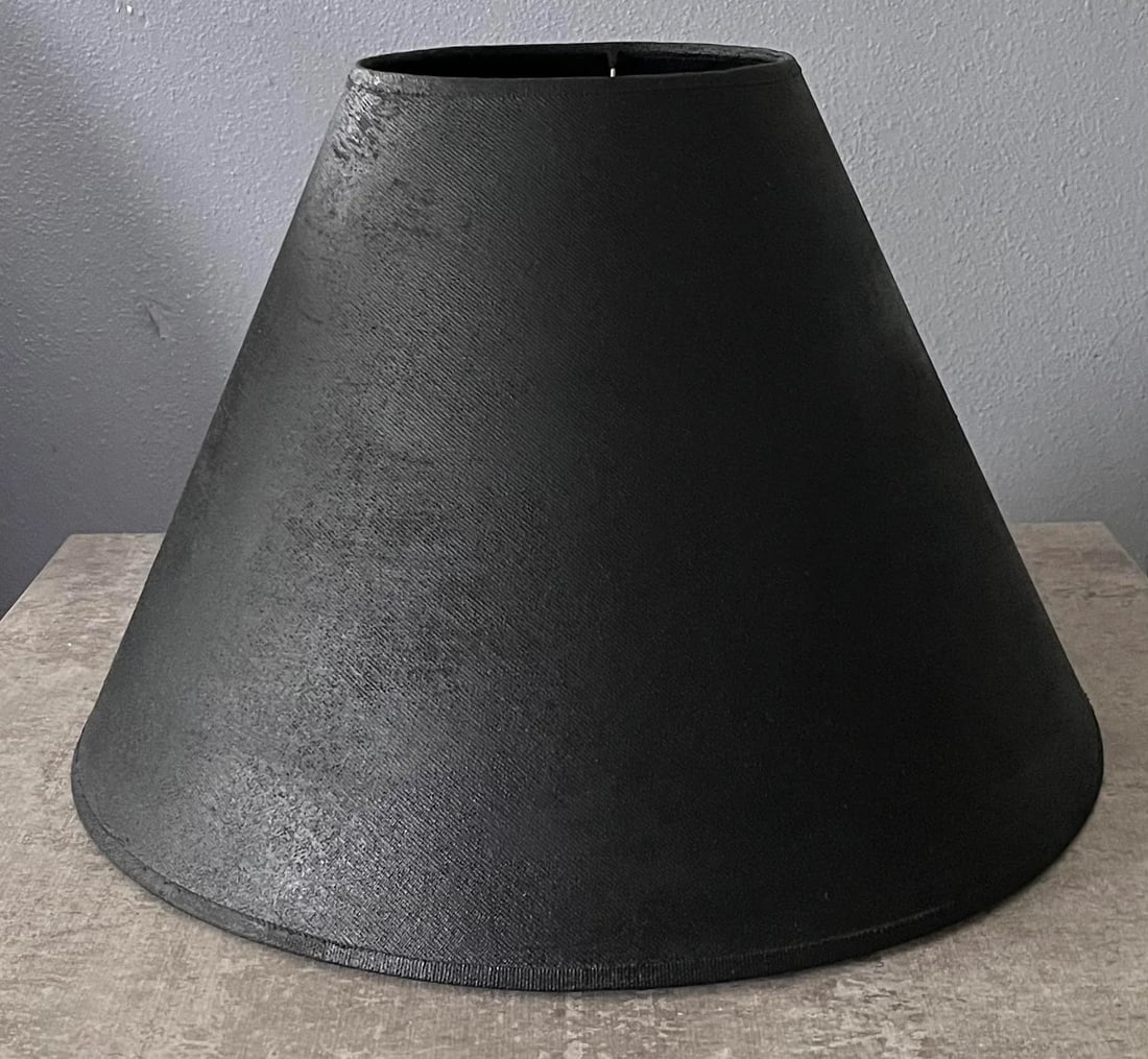 Large Mid Century Modern Textured Statement Black Lampshade - 2