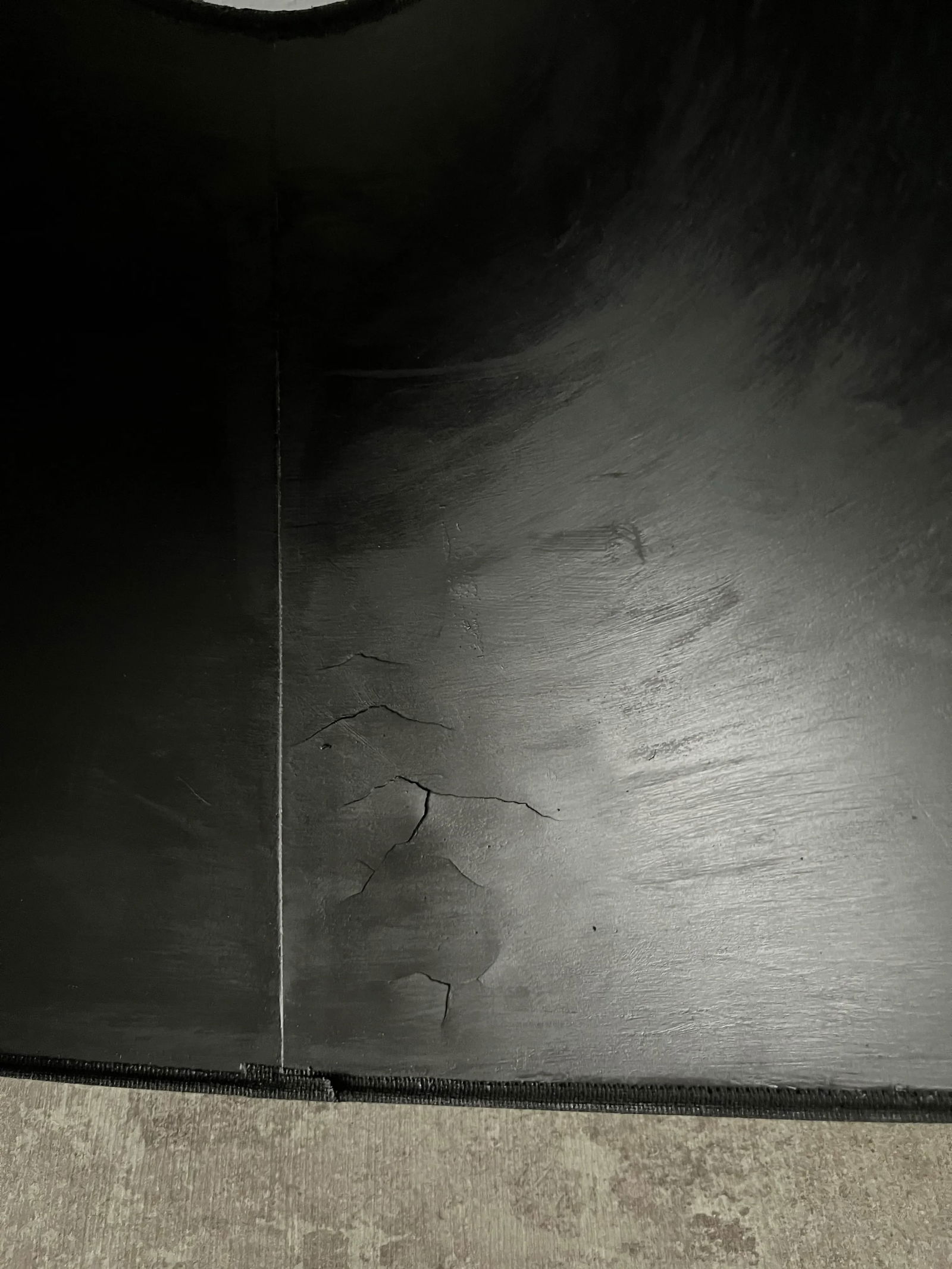 Large Mid Century Modern Textured Statement Black Lampshade - 5