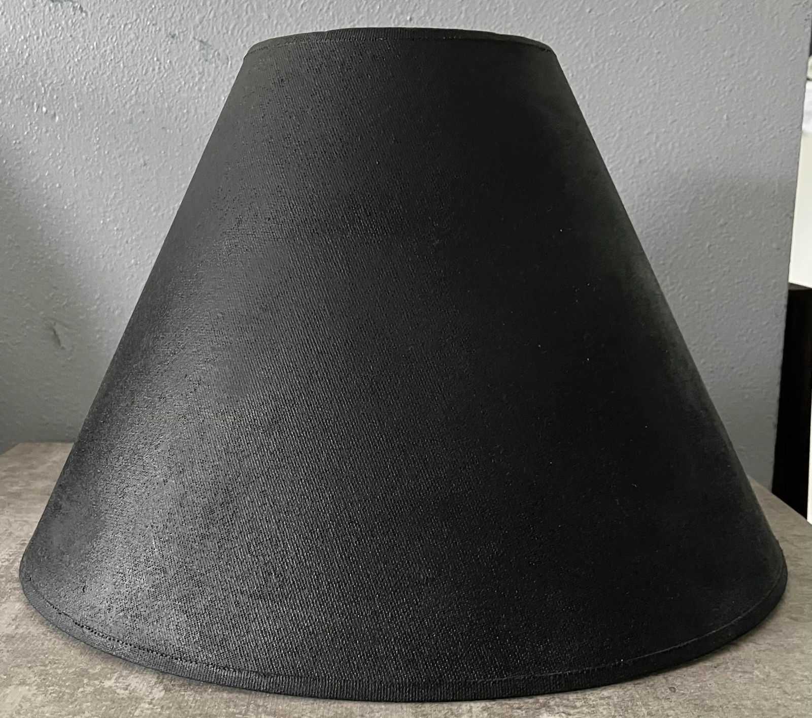 Large Mid Century Modern Textured Statement Black Lampshade - 6