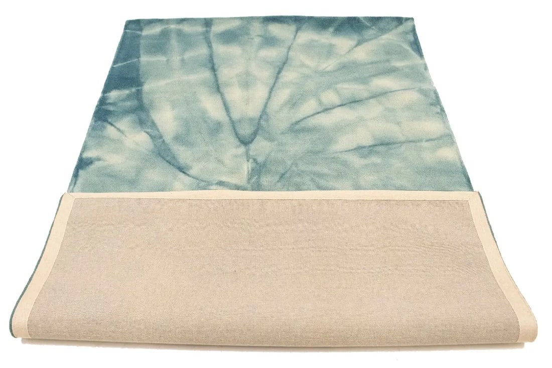 Dark Teal Tie-Dye 5X8 Hand-Tufted Modern Rug - 13