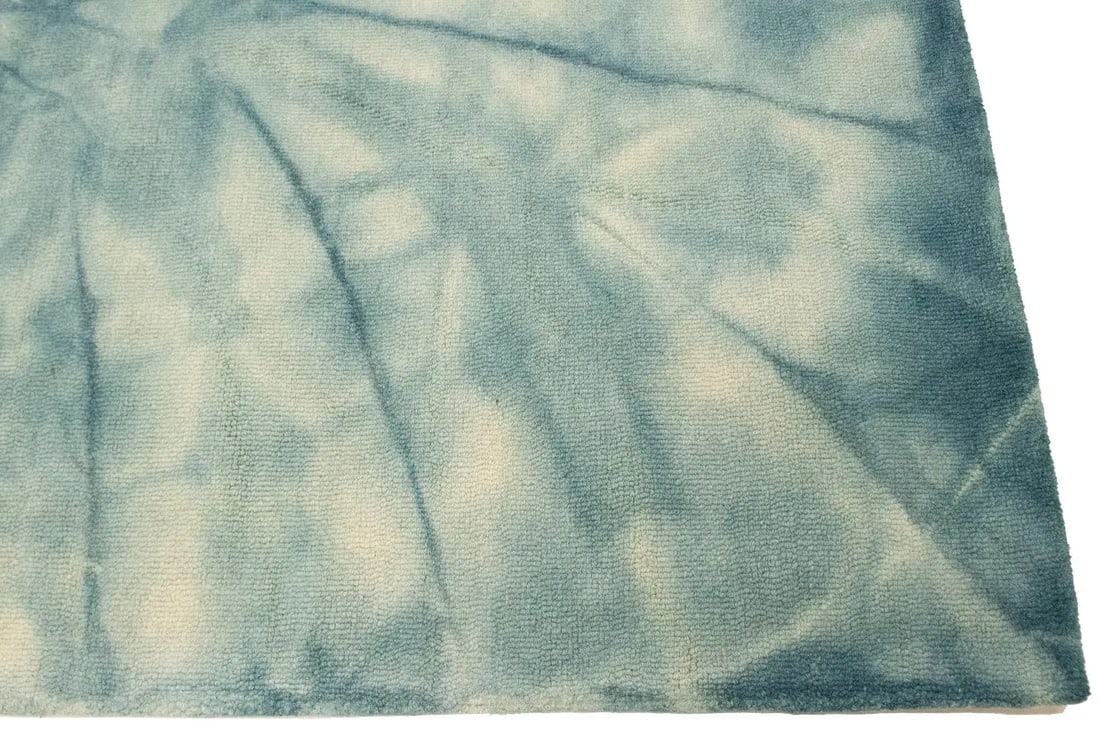 Dark Teal Tie-Dye 5X8 Hand-Tufted Modern Rug - 7