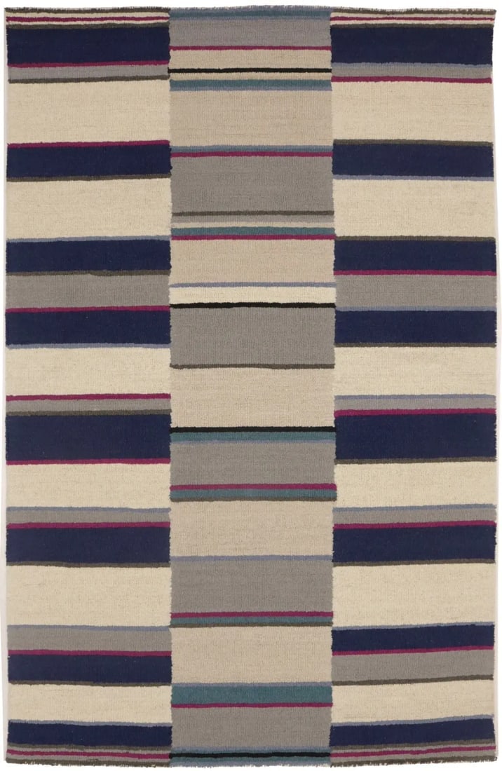 Multicolored Stripes 5X8 Hand-Tufted Modern Rug: Title: Multicolored Stripes 5X8 Hand-Tufted Modern RugDescription:Kids Bedroom Decor Stripes Design 5X8 Hand-Tufted Modern Rug Plush Wool CarpetMaterials:WoolDimension:5'0 X 8'0 Ft Reserve: $254.00