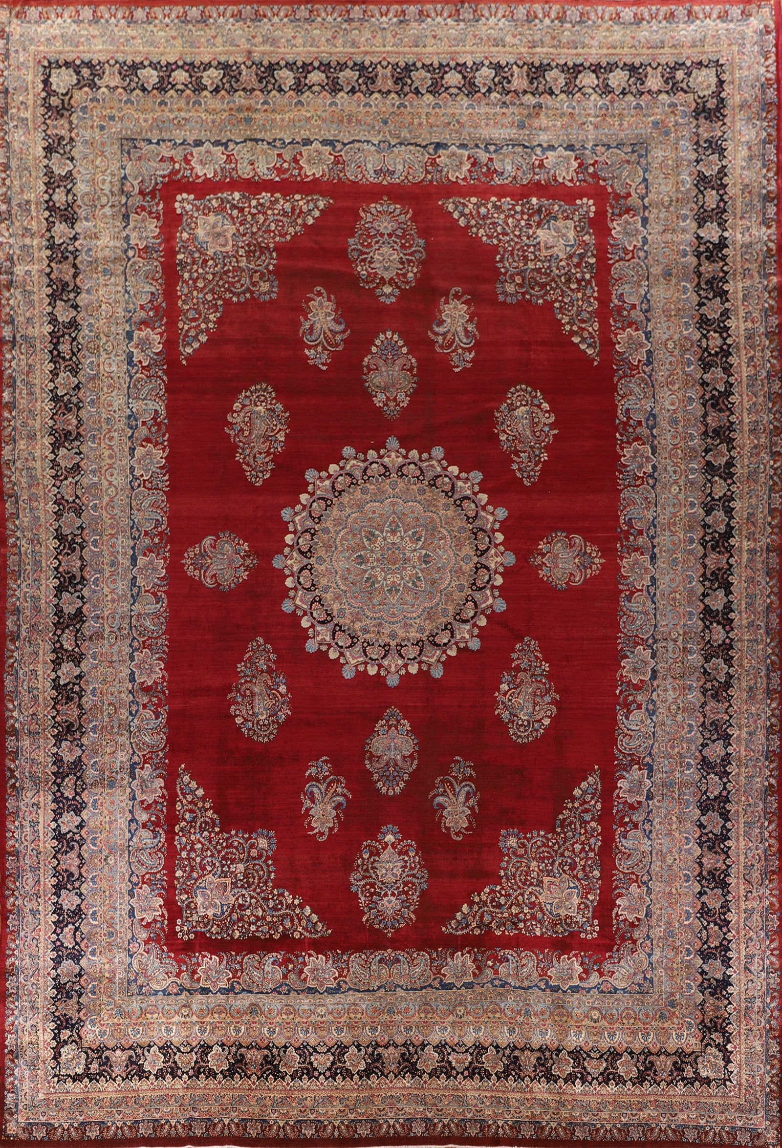 Pre-1900 Vegetable Dye Kerman Ravar Persian Large Rug 14x19 (1 of 20)