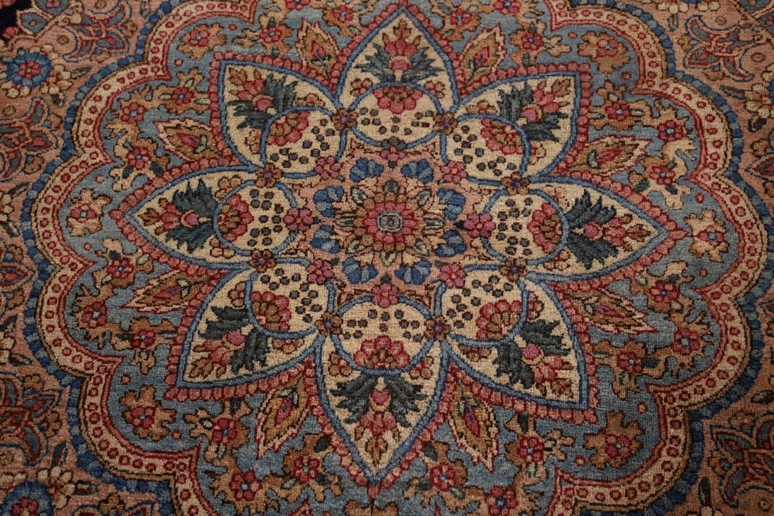 Pre-1900 Vegetable Dye Kerman Ravar Persian Large Rug 14x19 - 9