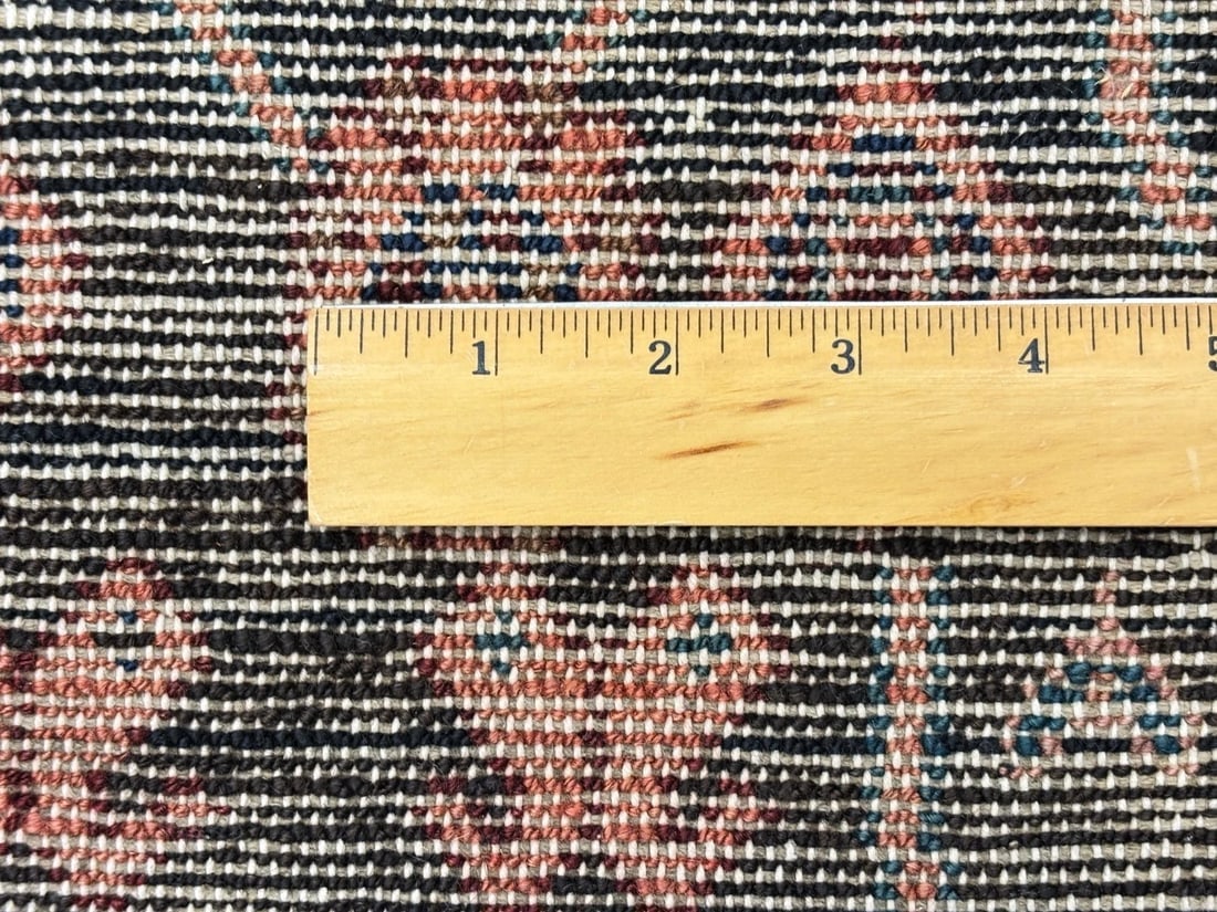 Hand-Knotted Persian Hamedan Wool Rug, Navy Geometric, 3'9" x 5'7" - 8