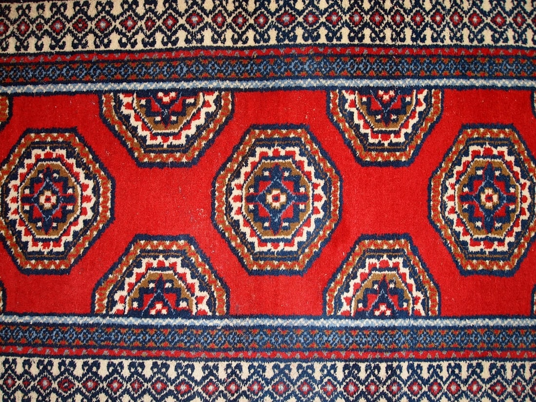 Handmade vintage Indo-Mahal rug 2.7' x 5.1' (82cm x 156cm) 1970s - 3