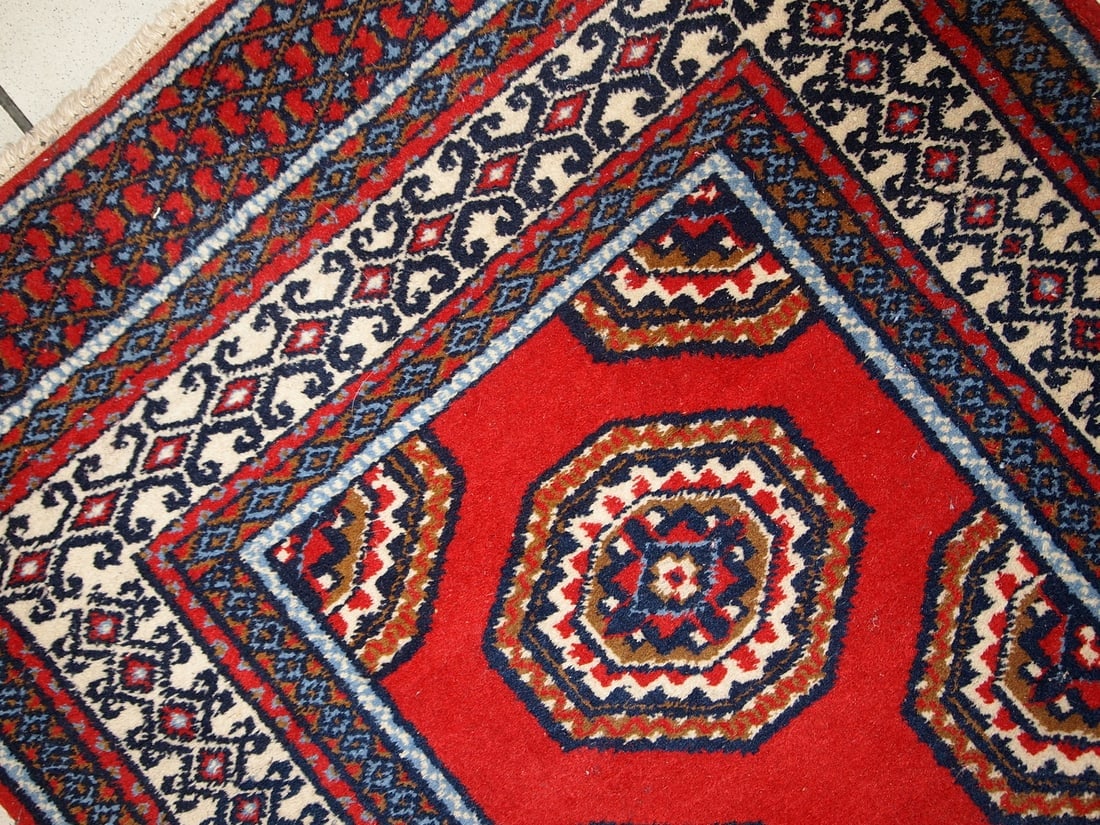 Handmade vintage Indo-Mahal rug 2.7' x 5.1' (82cm x 156cm) 1970s - 4
