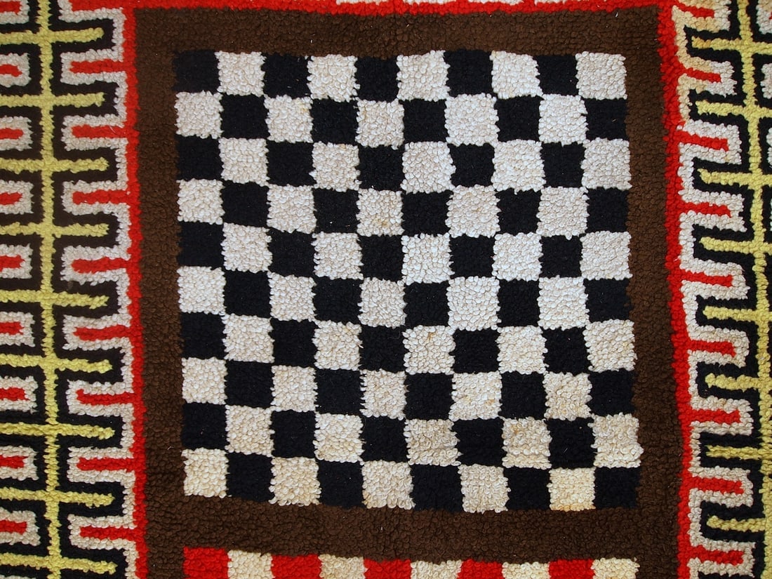 Handmade vintage French Modern rug 5.9' x 10.5' (180cm x 322cm) 1960s - 3