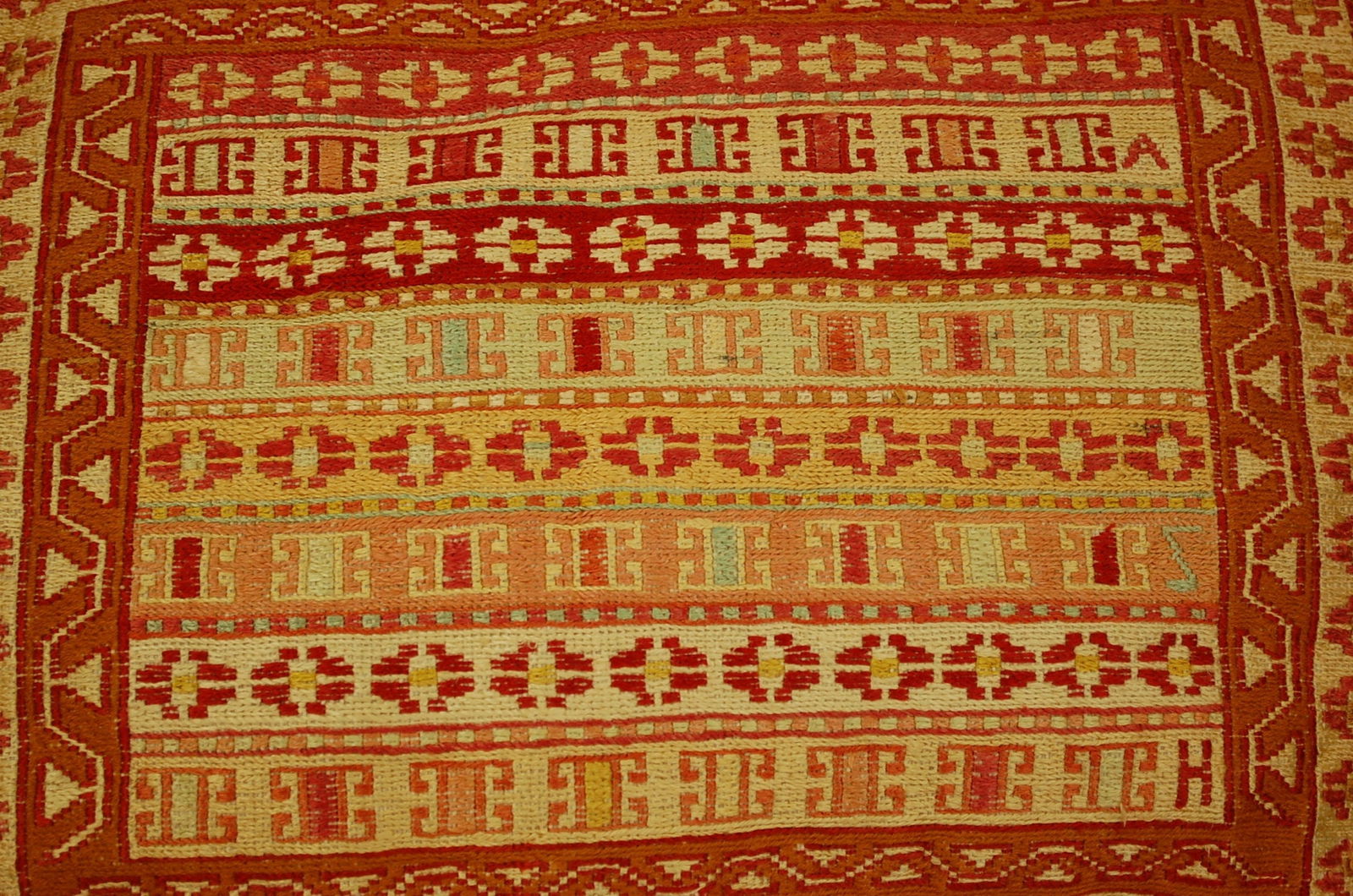 Highly Detailed Fine silk sumak kilim Rug Very Soft Wool cushion 1.8x1.8x1.3 h - 2