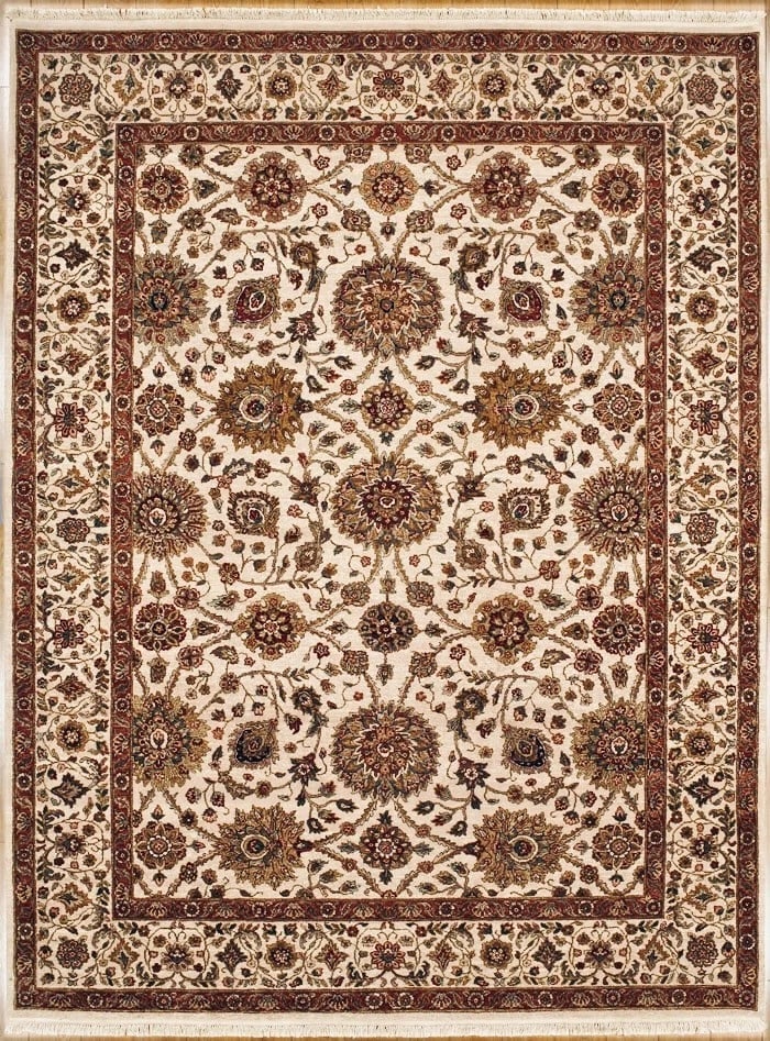 Hand Knotted Jaipur Ivory Wool Oriental Area Rug Carpet 9'2" x 12'1" - 2
