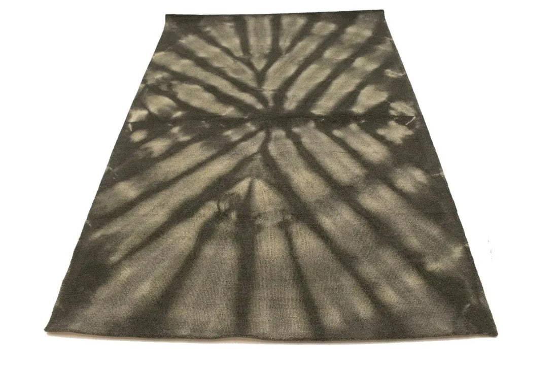 Dark Brown Tie-Dye 5X8 Hand-Tufted Modern Rug - 2
