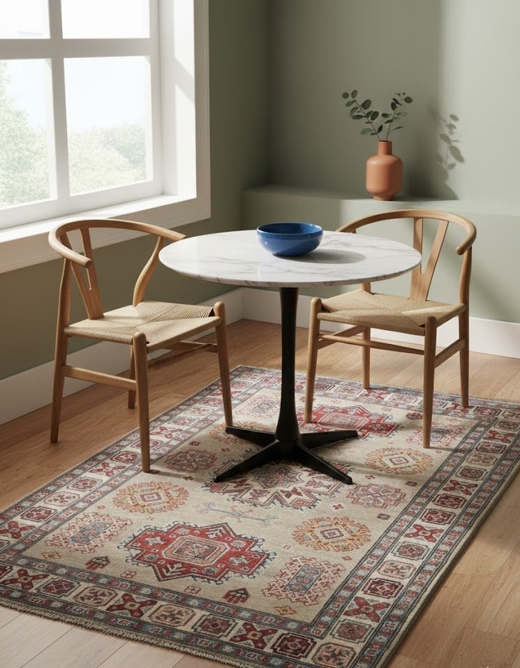 Beige Geometric Modern 4X6 Kazak Pakistan Rug - 2