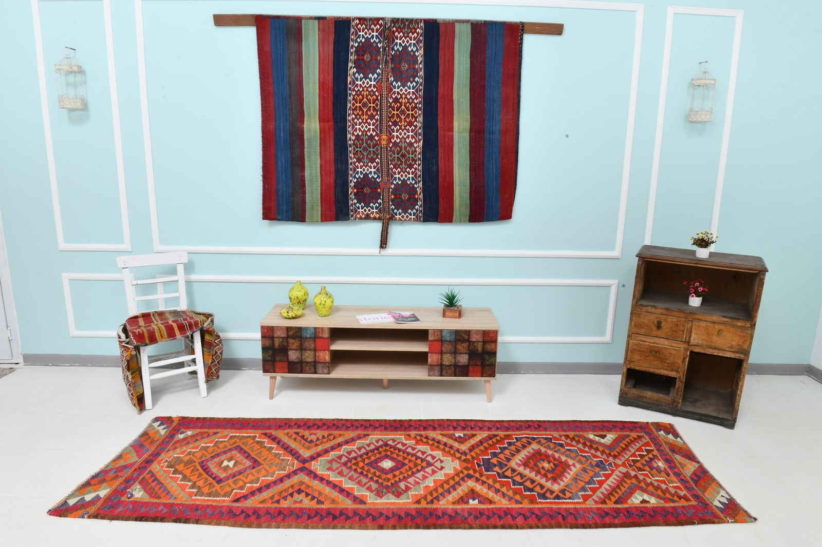 3'1'' x 9'8'' Turkish Handmade Kilim Rug - 33746 - 2