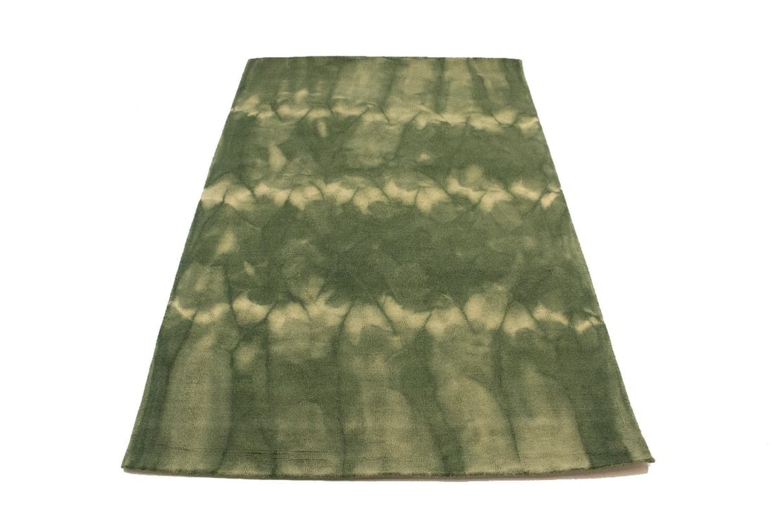 Green Tie-Dye 5X8 Hand-Tufted Modern Rug - 7