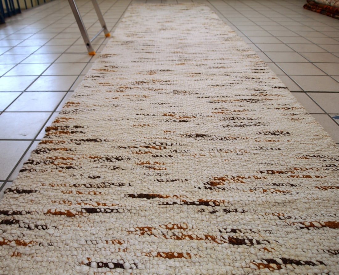 Handmade vintage Indian kilim runner 2.9' x 12.3' (90cm x 375cm) 1980s - 5