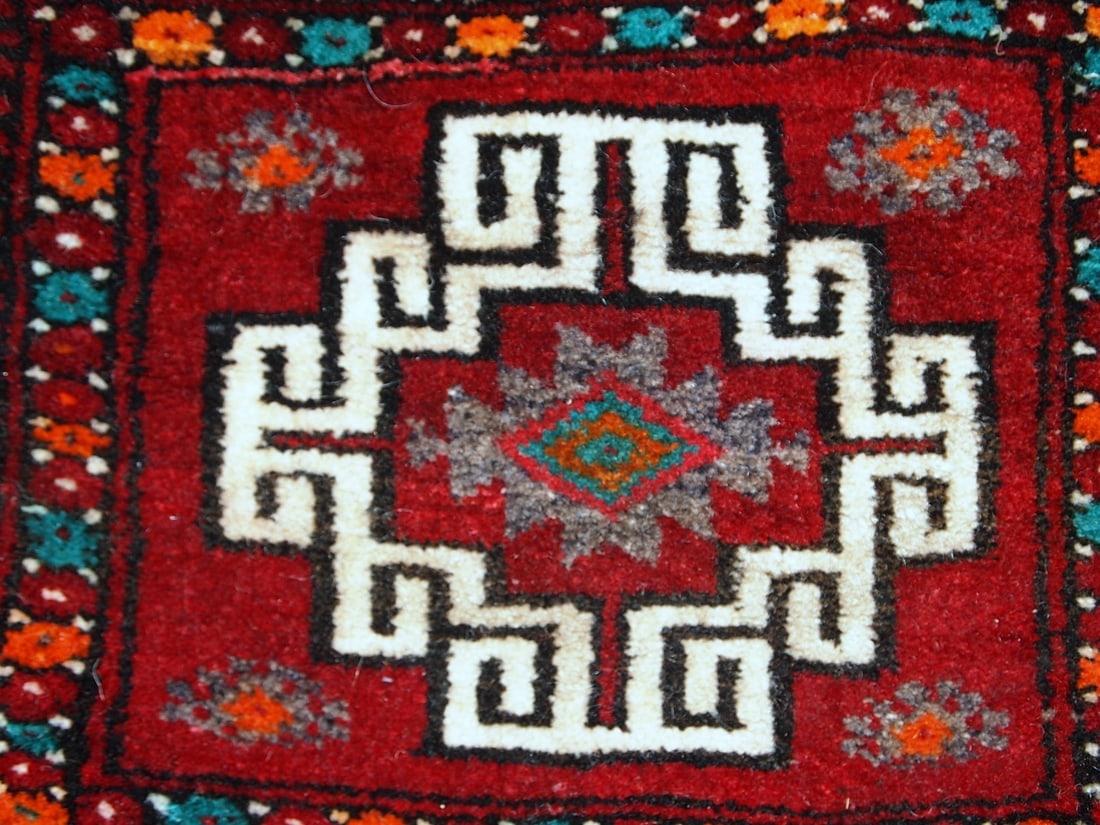 Handmade vintage Turkish Anatolian bag 1.1' x 1.1' ( 34cm x 34cm ) 1970 - 2