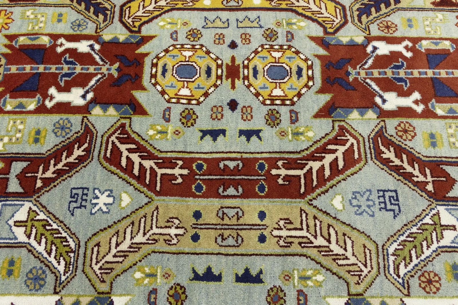 Navy Blue Tribal Geometric 8X10 Oriental Rug - 11