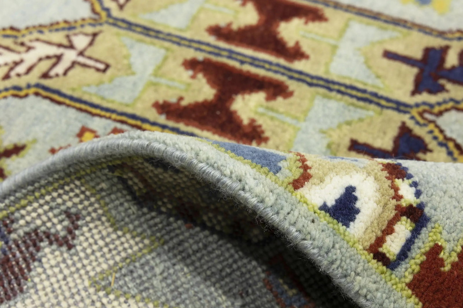 Navy Blue Tribal Geometric 8X10 Oriental Rug - 17