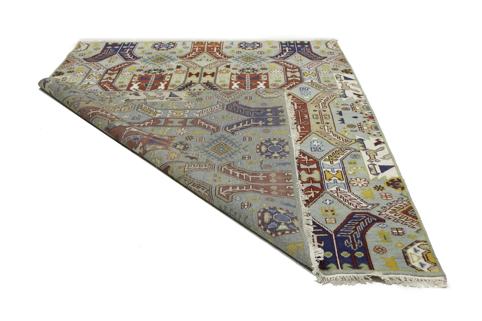 Navy Blue Tribal Geometric 8X10 Oriental Rug - 18