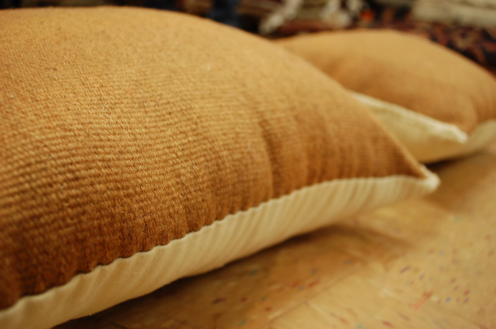 Hand Made antique rug Pillow Cushion Rug 1'3" x 18" - 3