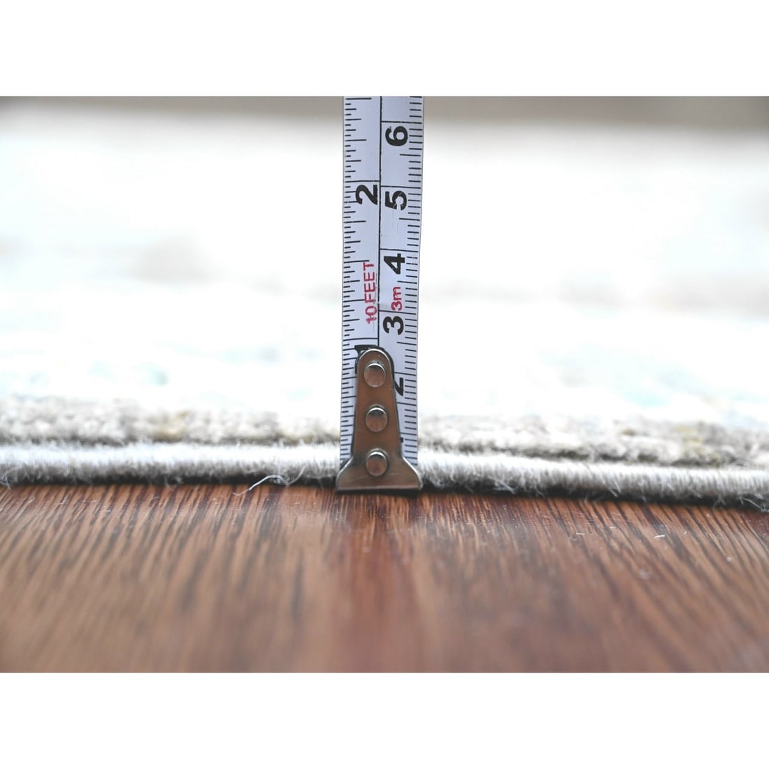 Ash Gray Ziegler Mahal Dragon Design Hand Knotted Pure Wool Runner Rug - 5