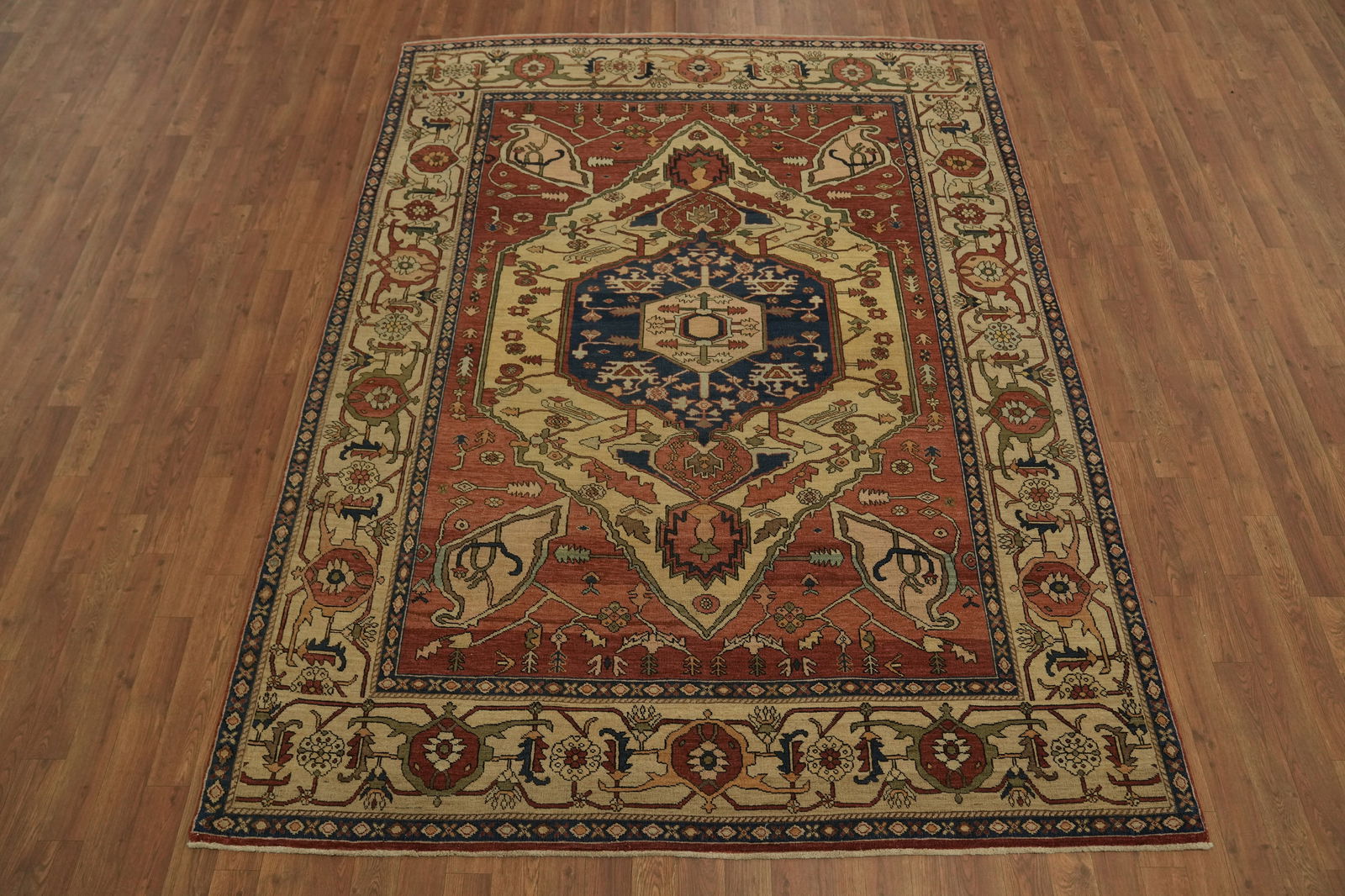 Luxury Vegetable Dye Heriz Serapi Persian Area Rug 6x8 - 2