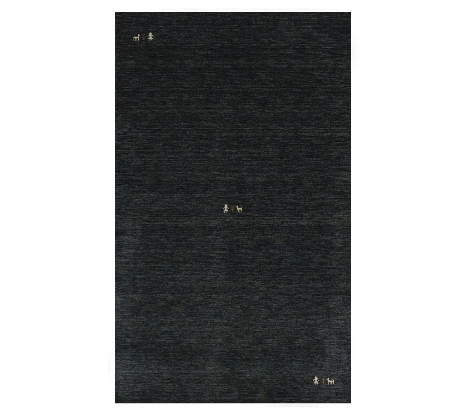 Charcoal Tribal 5X8 Gabbeh Modern Rug: Title: Charcoal Tribal 5X8 Gabbeh Modern Rug Description:Hand Knotted 5X8 charcoal Oriental rug made with vegetable dyes (fine wool pile and cotton foundation), exceptional knot count, and alluring an