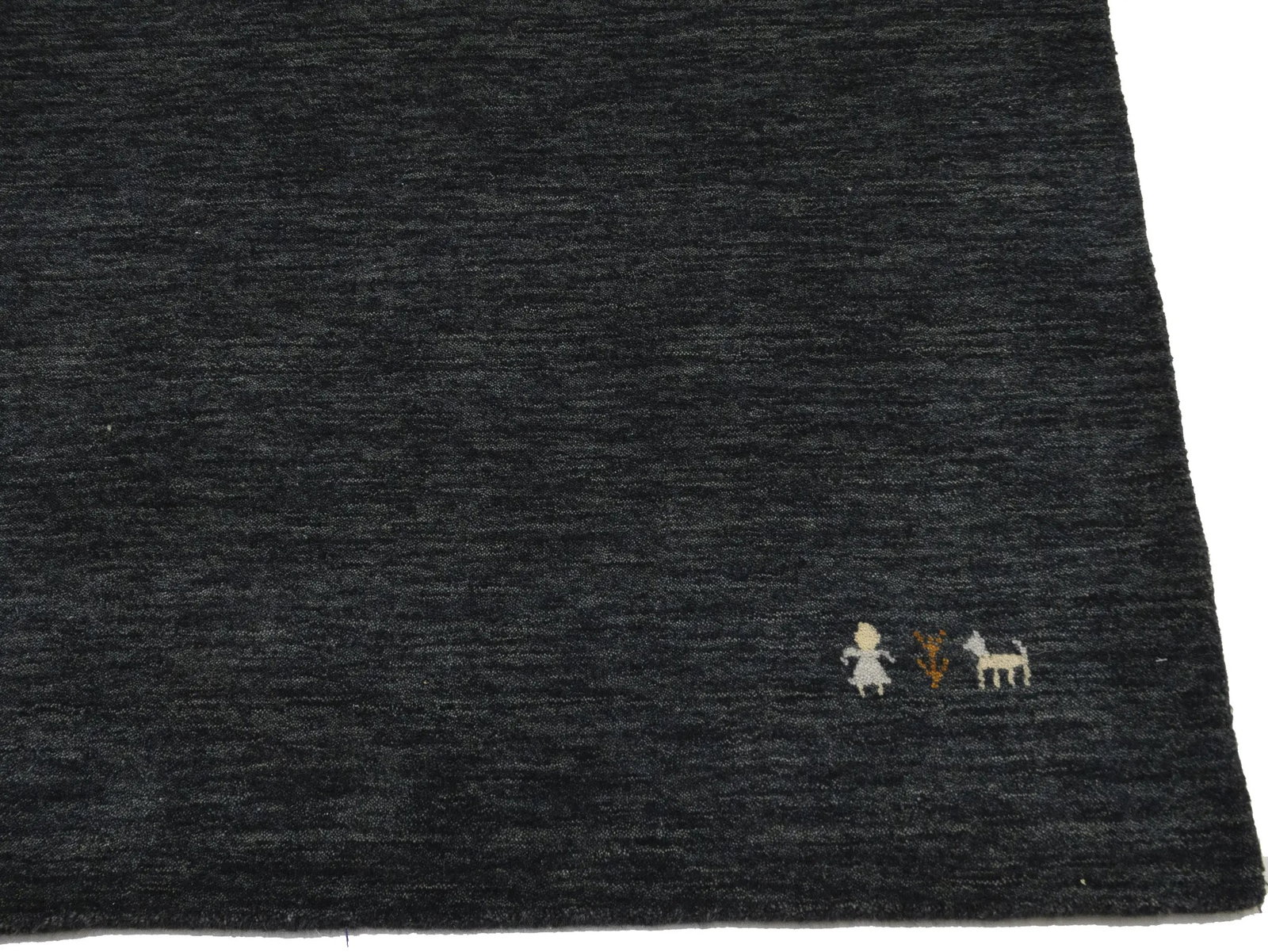 Charcoal Tribal 5X8 Gabbeh Modern Rug - 8