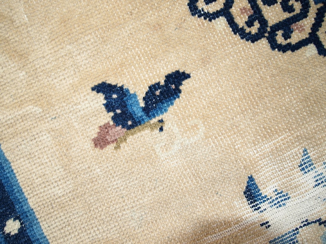 Handmade antique Peking Chinese rug 4.2' x 6.3' ( 128cm x 195cm ) 1880 - 8