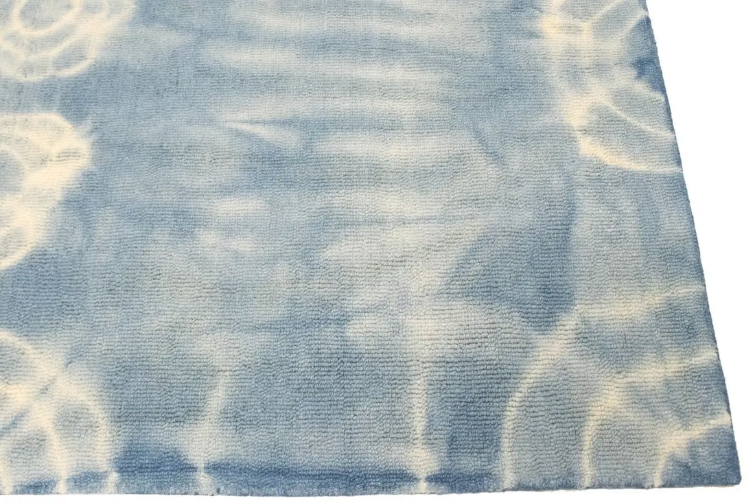 Blue Tie-Dye 5X8 Hand-Tufted Modern Rug - 12